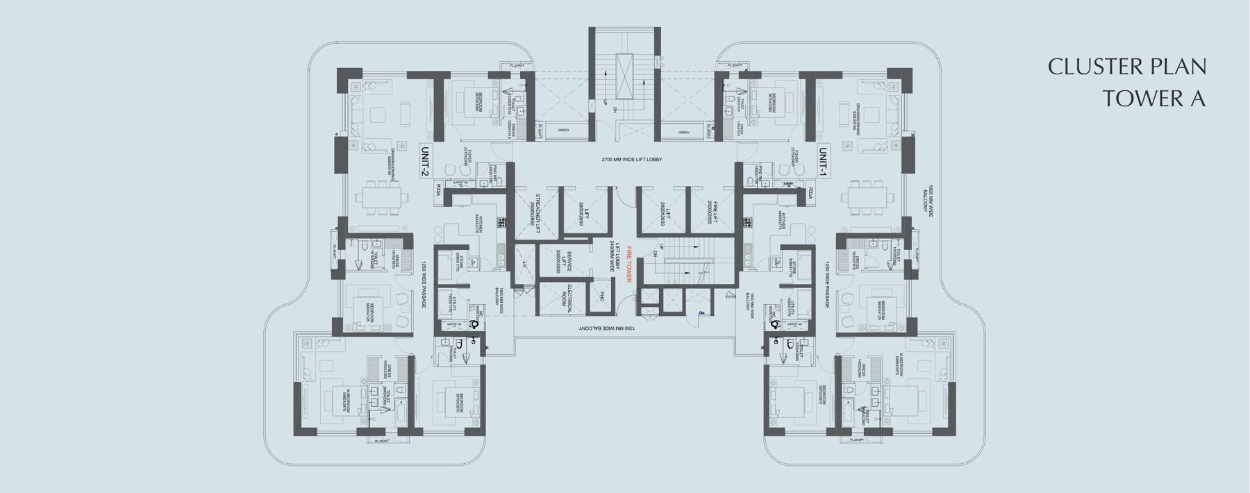 Central Park Bignonia Towers Cluster Plan - Tower A floor plan