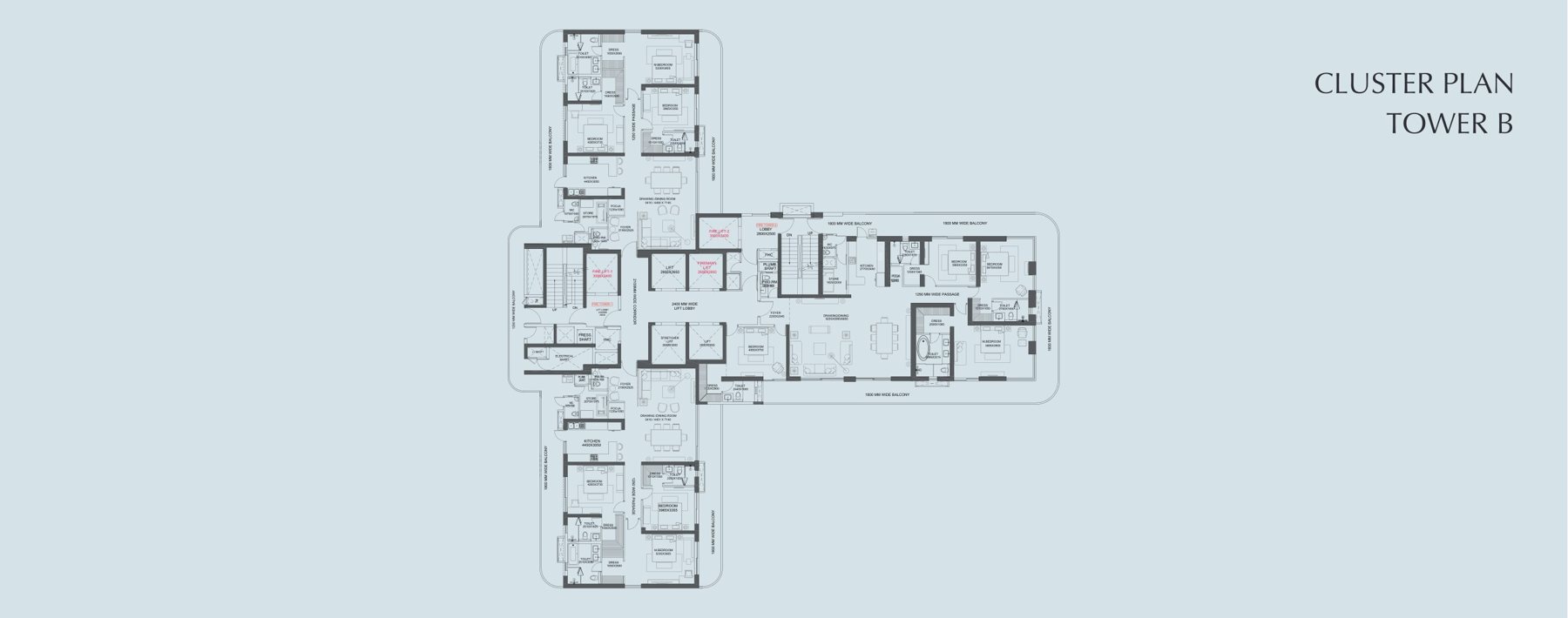 Central Park Bignonia Towers Cluster Plan - Tower B floor plan