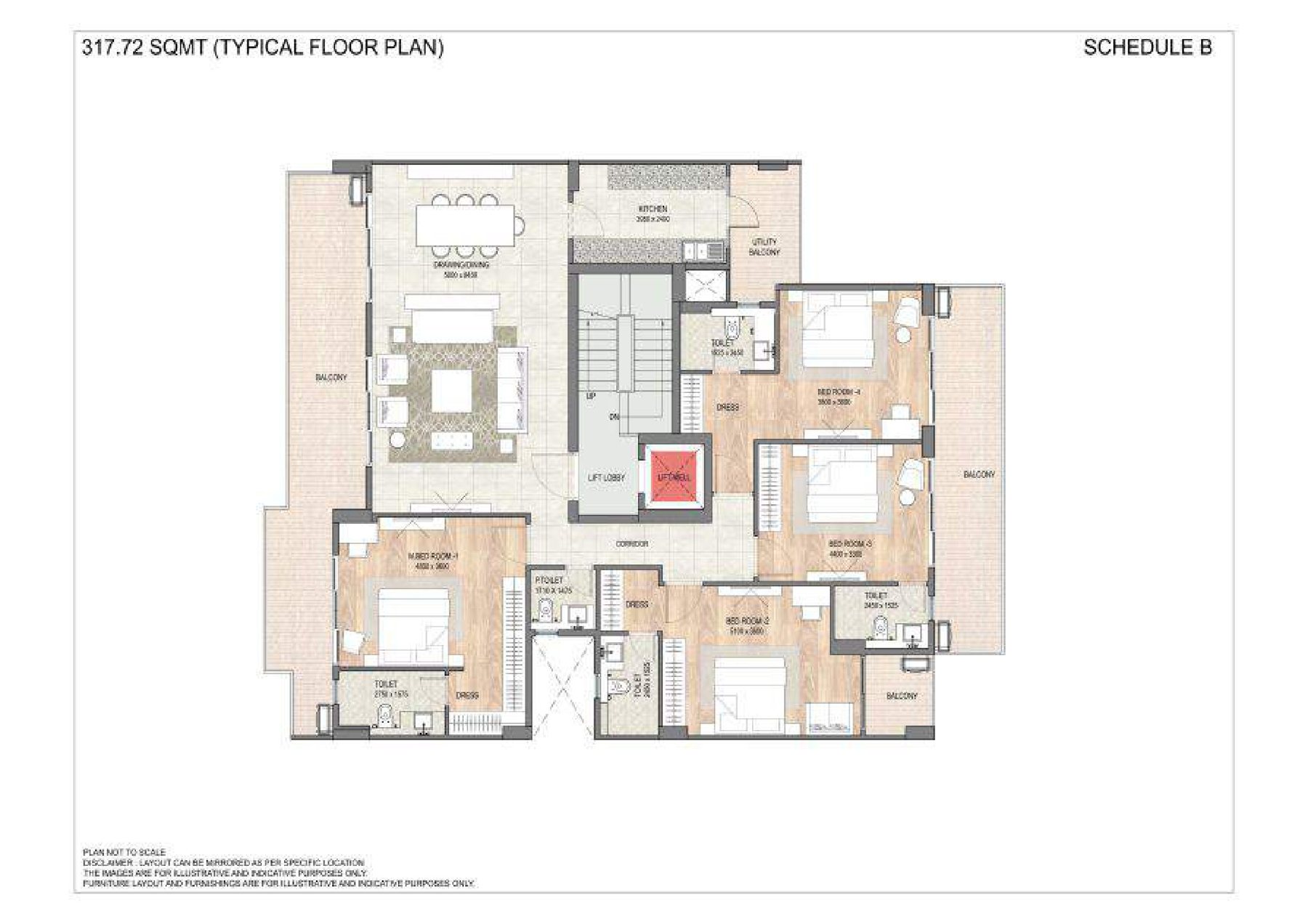 DLF Garden City Floors 317.72 sq m - Typical Floor floor plan