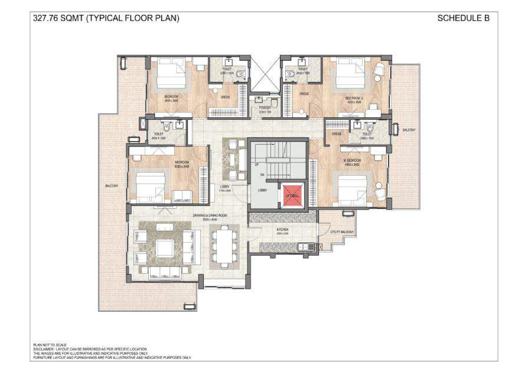DLF Garden City Floors 327.76 sq m - Typical Floor floor plan