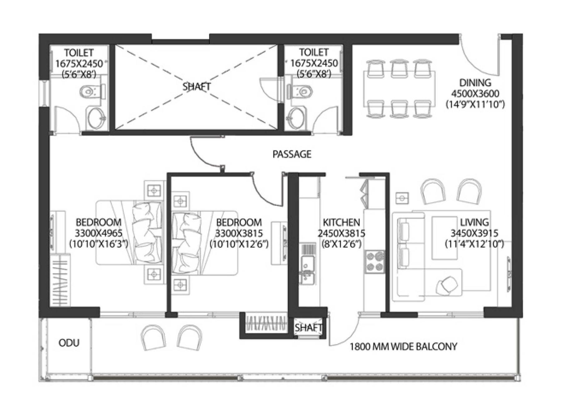 DLF One Midtown Layout floor plan