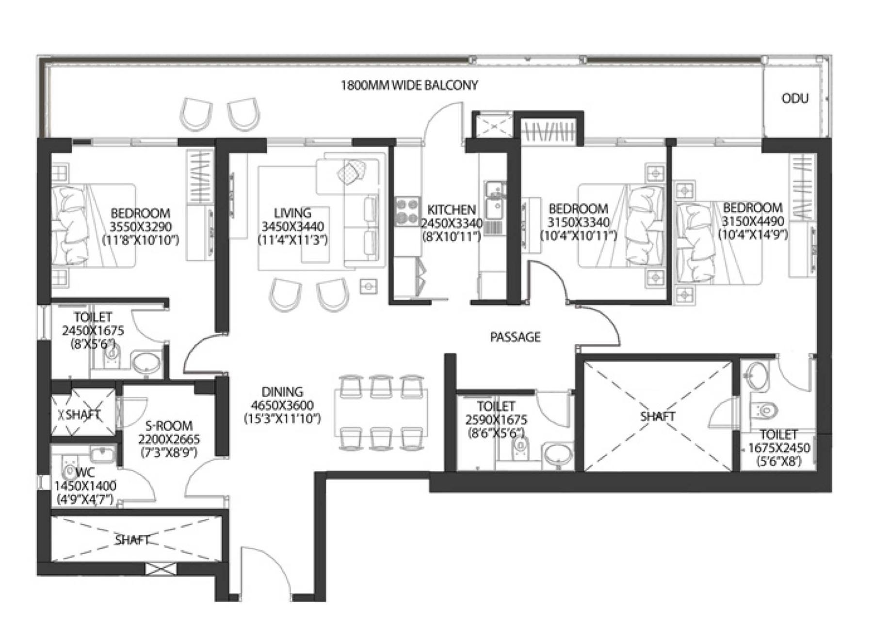 DLF One Midtown Layout floor plan
