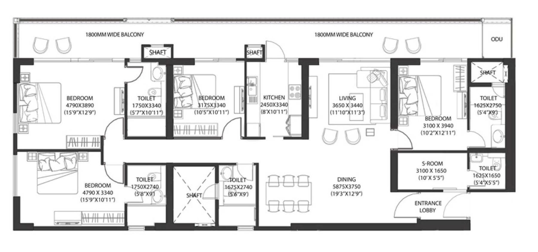 DLF One Midtown Layout floor plan