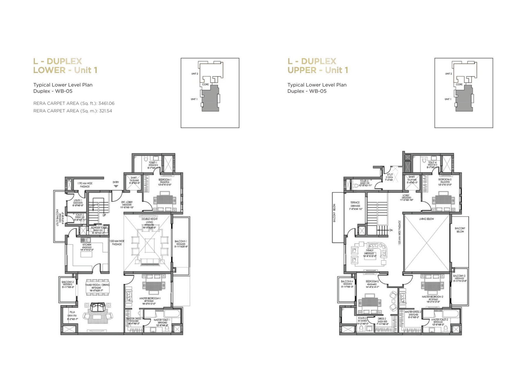 Experion Windchants L-Duplex Villament - (carpet) floor plan