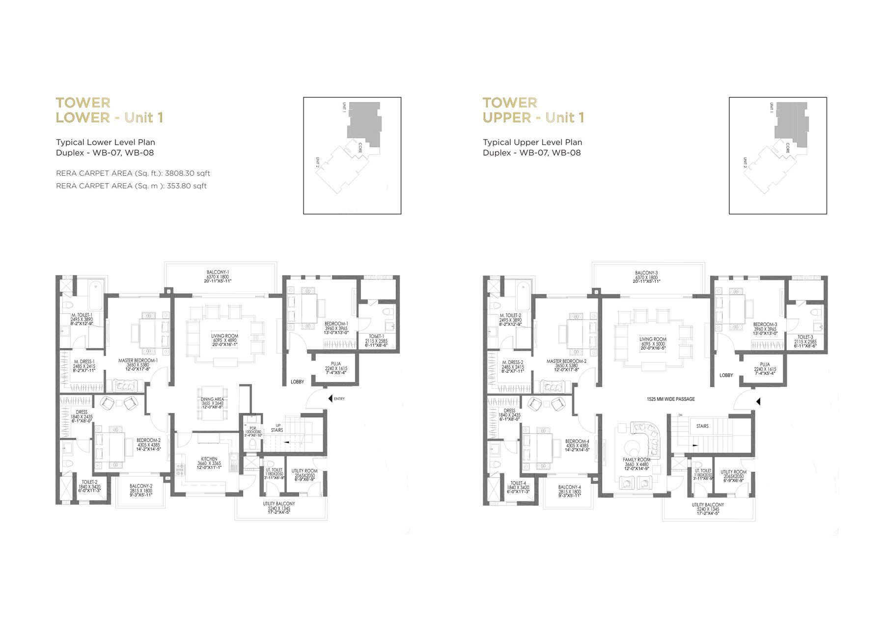 Experion Windchants Tower Duplex Villament - (carpet) floor plan