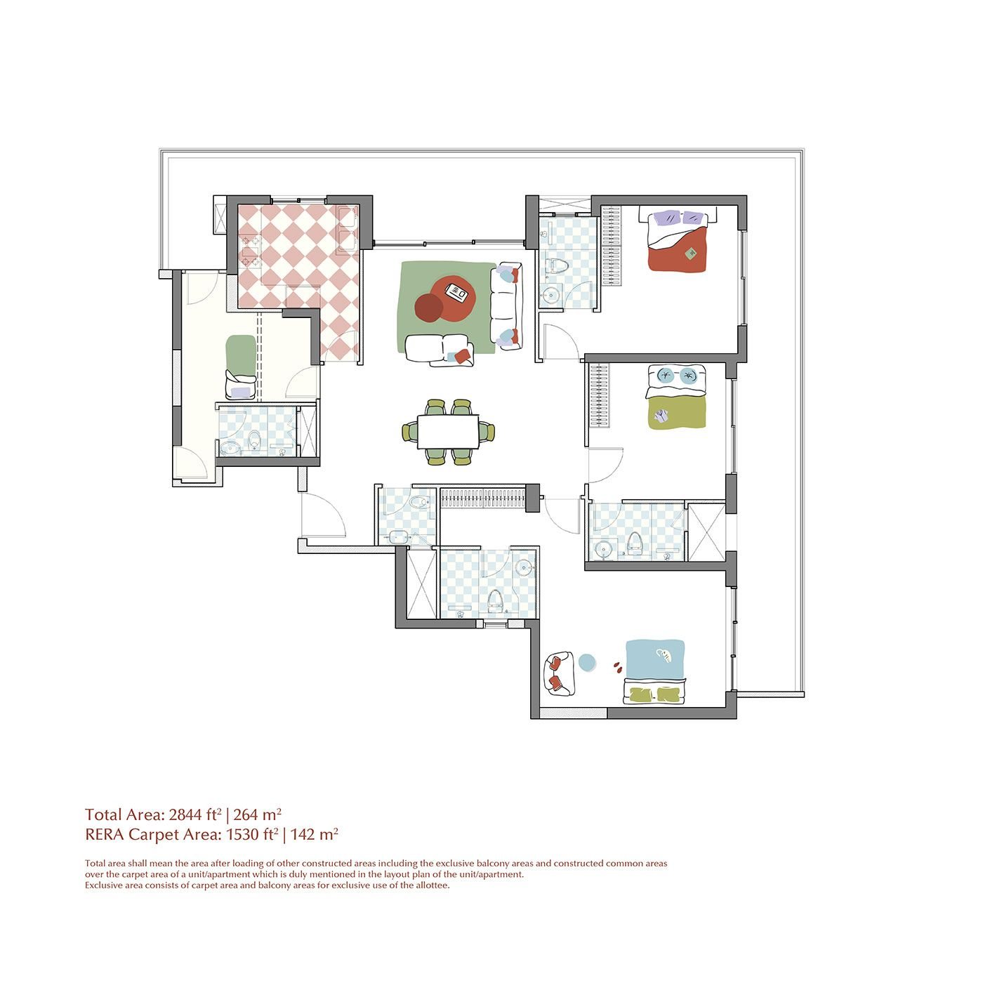 Max Estate 360 LiveWell by Antara 3 Bedroom · Type A floor plan