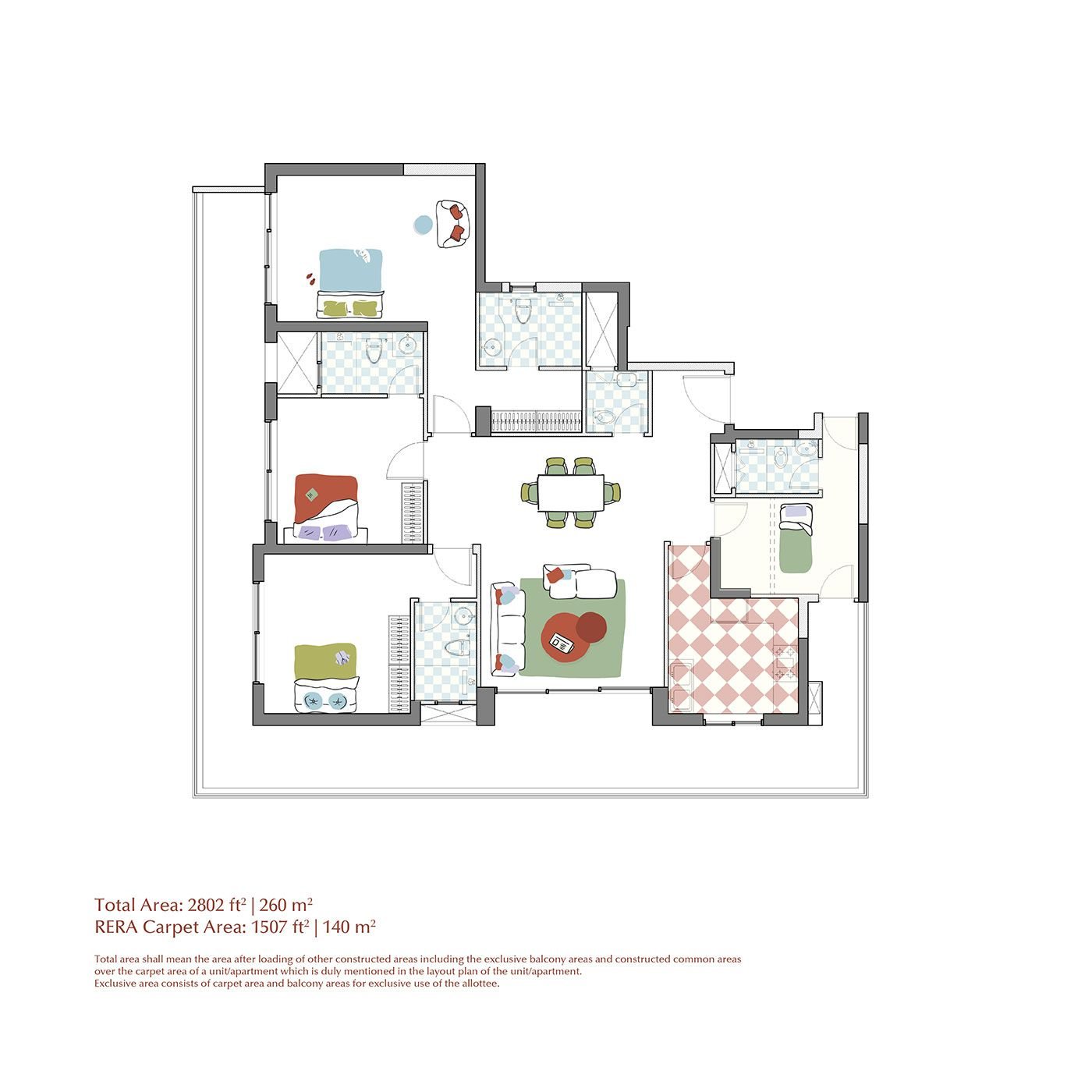 Max Estate 360 LiveWell by Antara 3 Bedroom · Type B floor plan