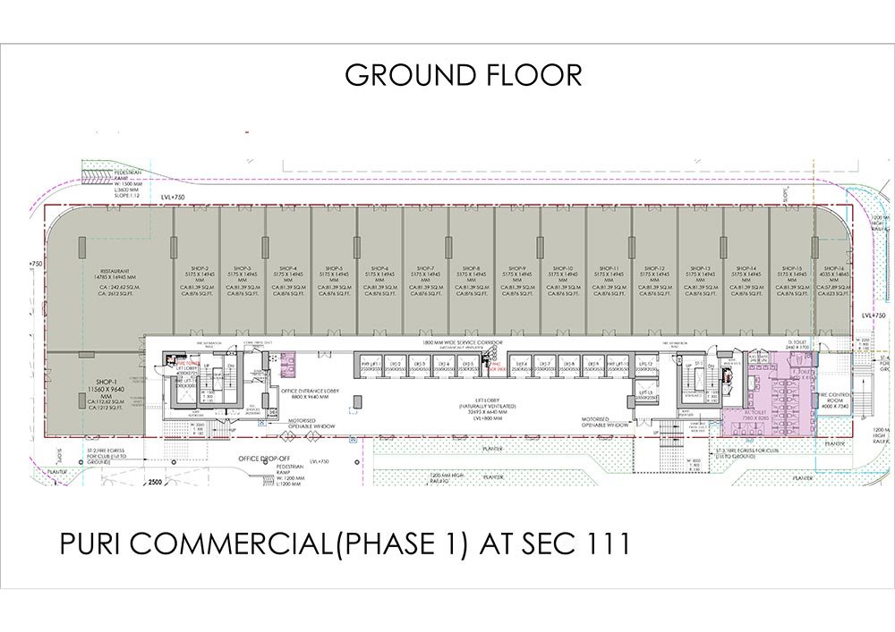 Puri Aerosphere Ground Floor - Typical Floor Plate floor plan
