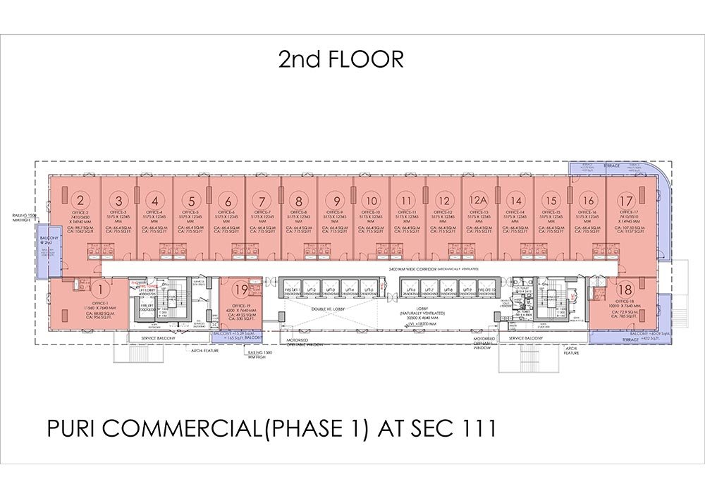 Puri Aerosphere 2nd Floor - Office Layout Option floor plan