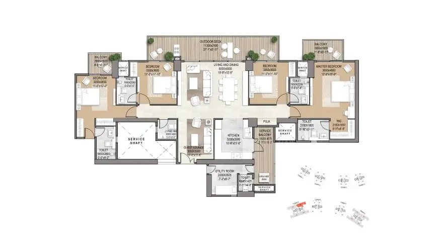 Signature Global De Luxe DXP 4.5 BHK floor plan