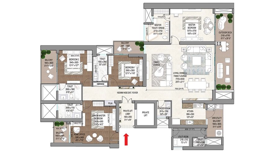 Signature Global Titanium SPR 4.5 BHK floor plan