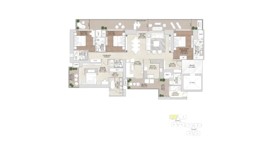 Signature Global Twin Tower DXP 4.5 BHK floor plan