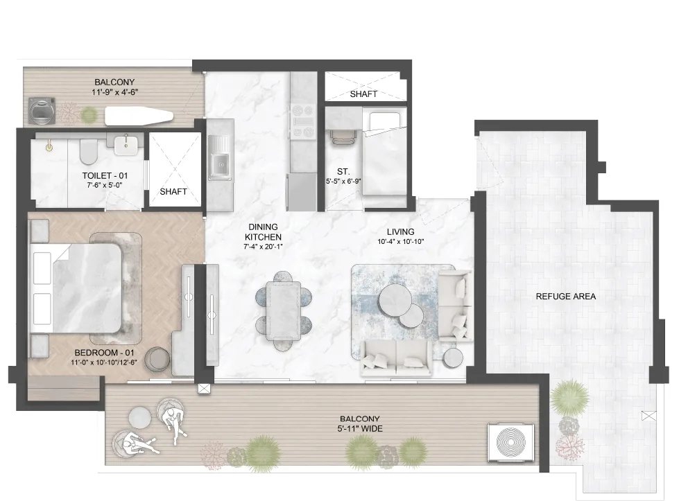 Smartworld Nature's Court Type B - 2.5 BHK floor plan
