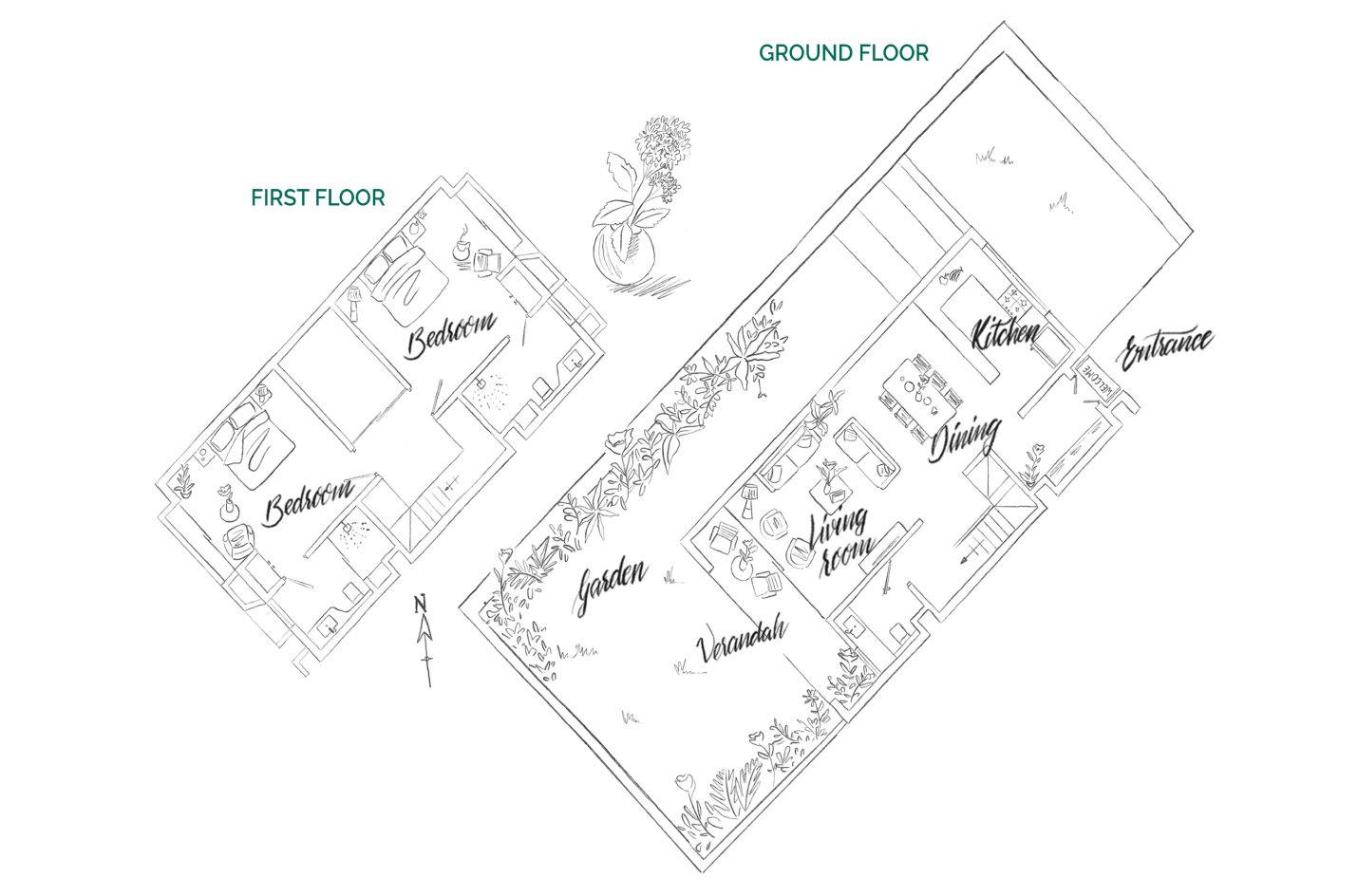 Vianaar Dappled Light Estate 3 BHK villas: paired layout floor plan