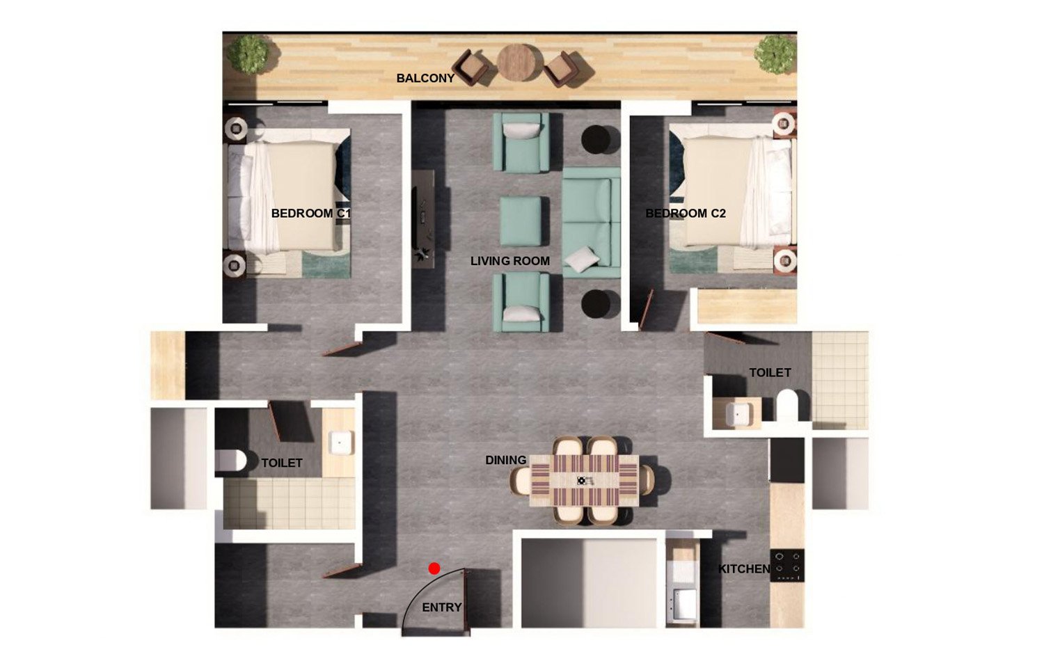Cliffton Valley 2 BHK floor plan