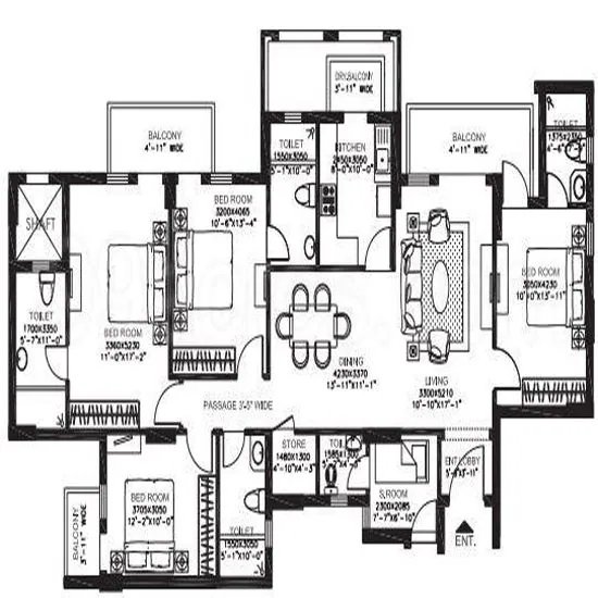 DLF New Town Heights 4 BHK floor plan