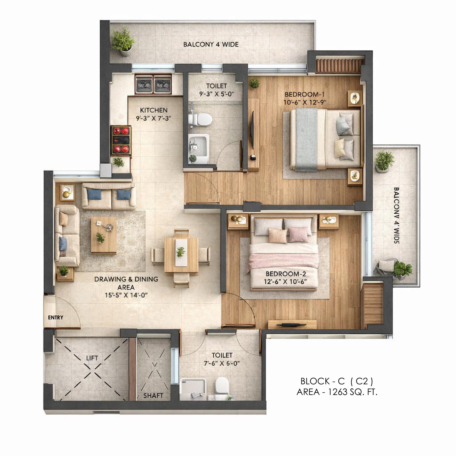 D D Developers Doon Boulevard Block C (C2): floor plan