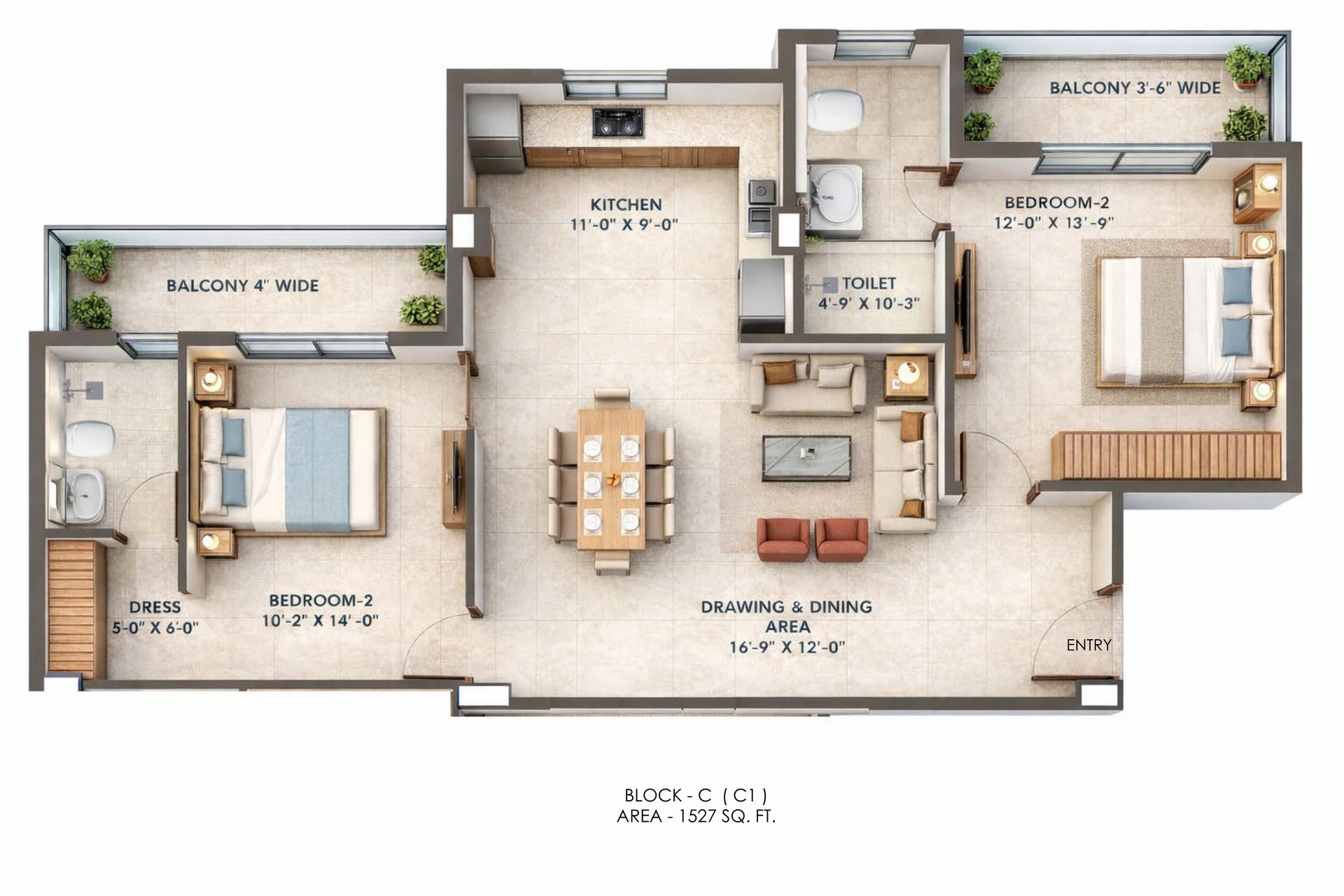 D D Developers Doon Boulevard Block C (C1): floor plan