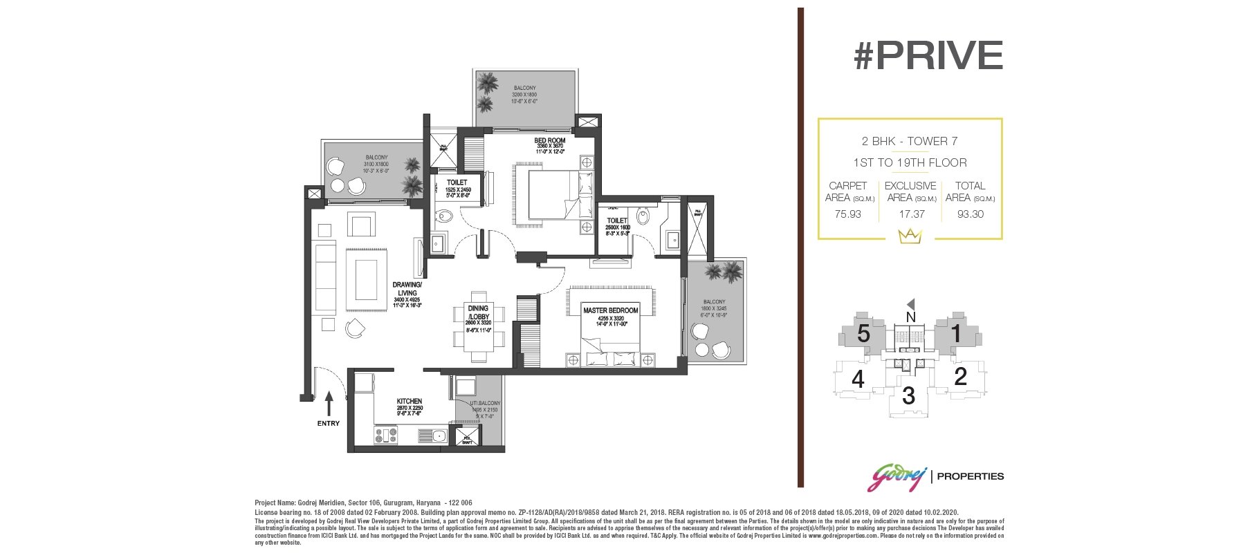 Godrej Meridien 2 BHK floor plan