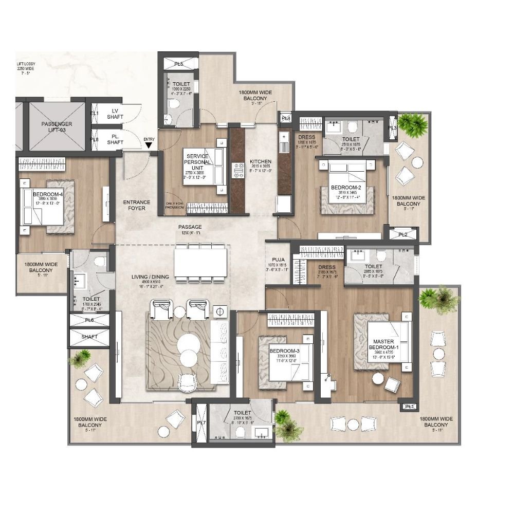 Hero Homes Palatial 3.5 BHK floor plan