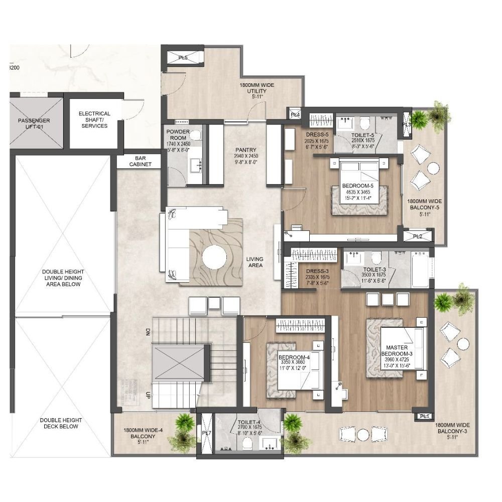 Hero Homes Palatial Penthouse Upper floor plan