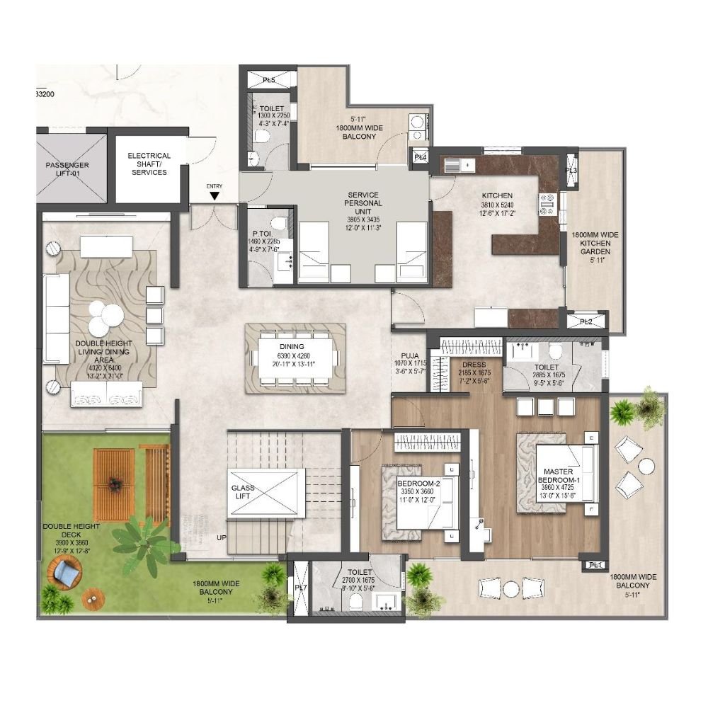 Hero Homes Palatial Penthouse Lower floor plan