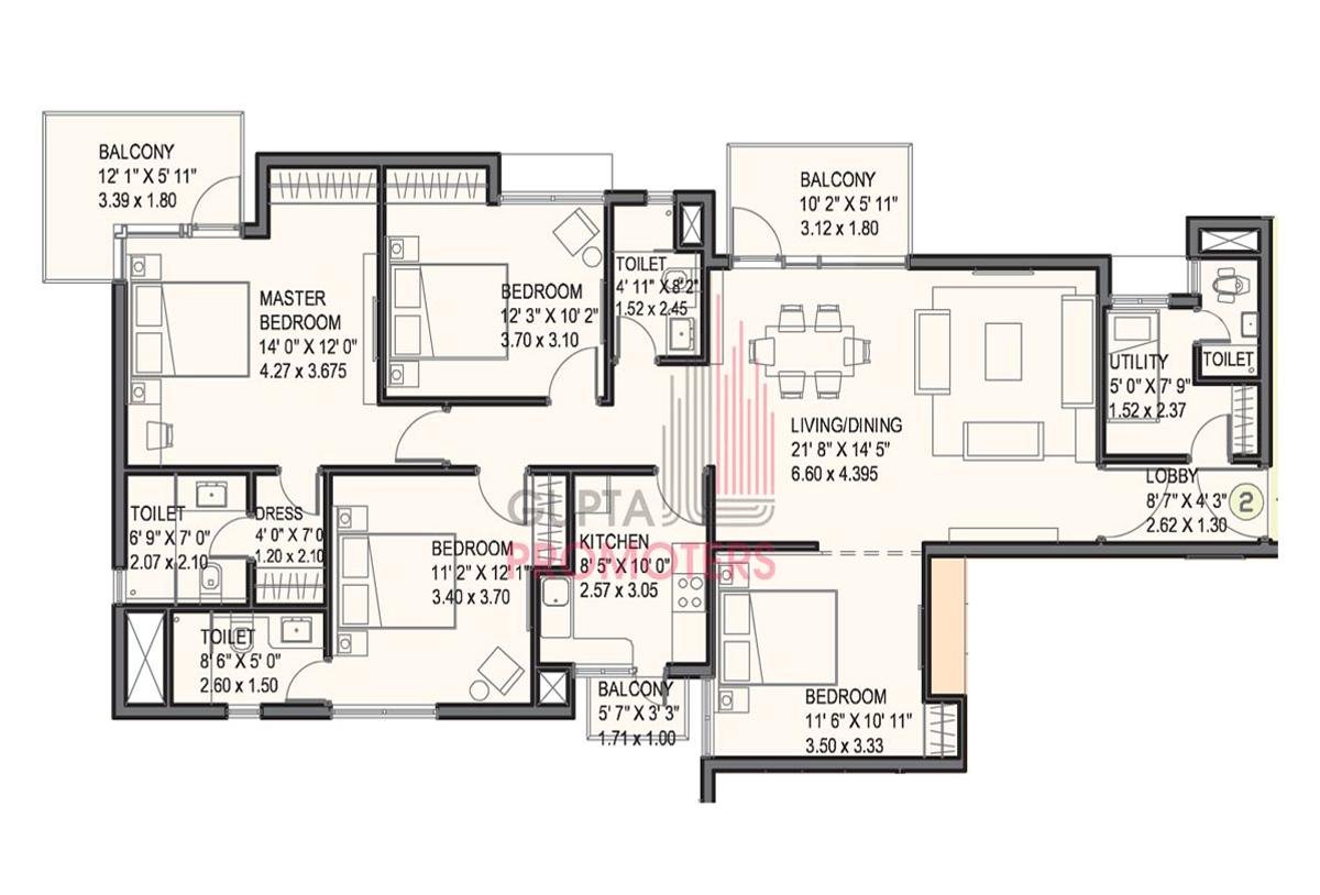 Ireo Uptown 4 BHK floor plan