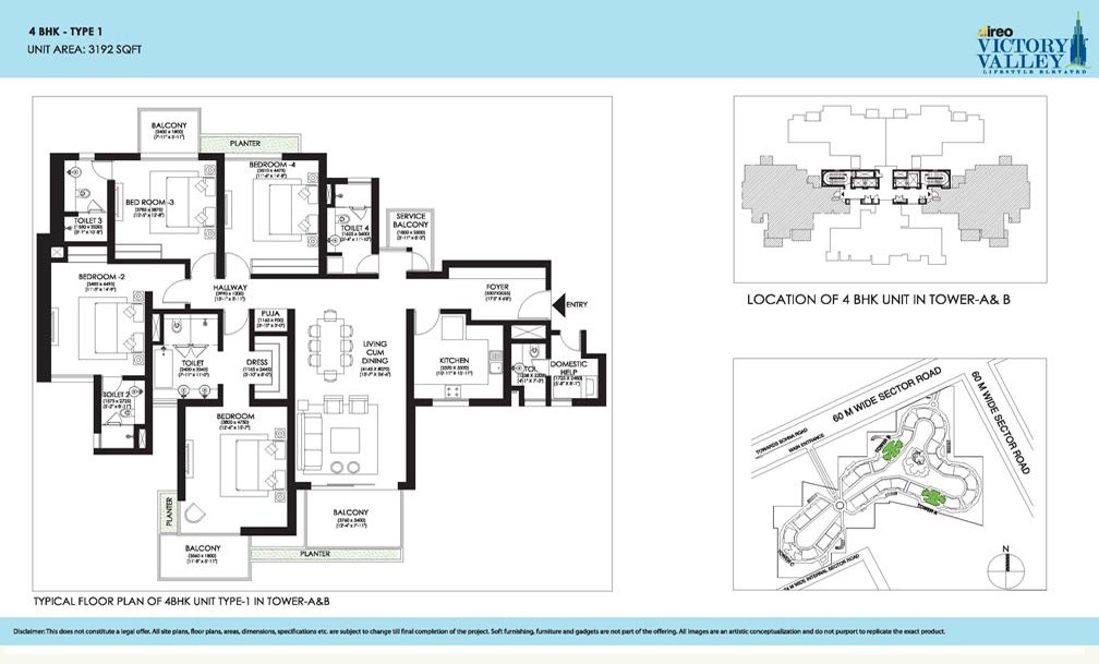 Ireo Victory Valley 4 BHK + SQ floor plan