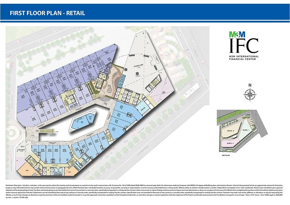 M3M IFC First floor retail plan floor plan