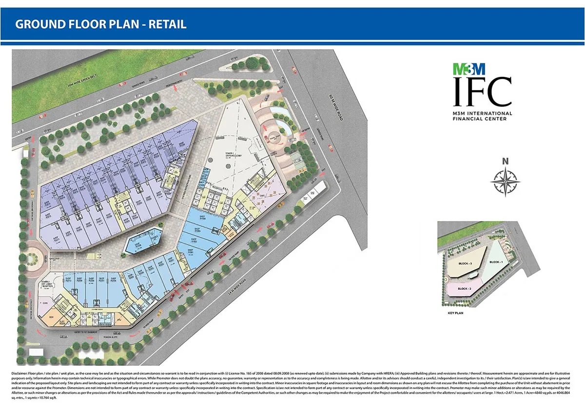 M3M IFC Ground floor retail plan floor plan