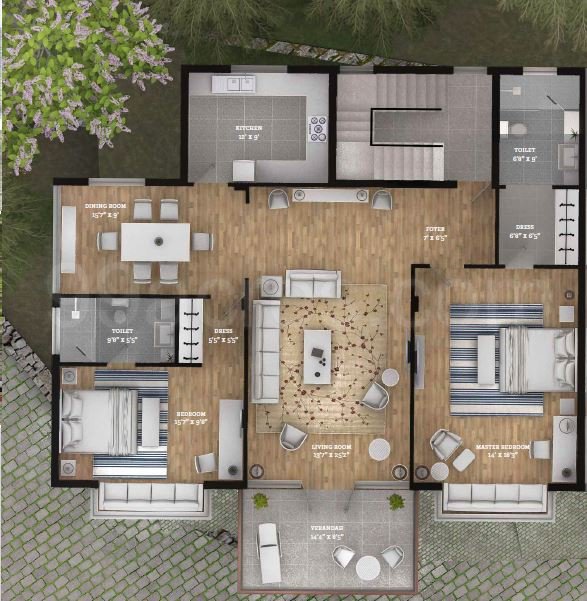 Silverglades Hill Homes 2 BHK floor plan