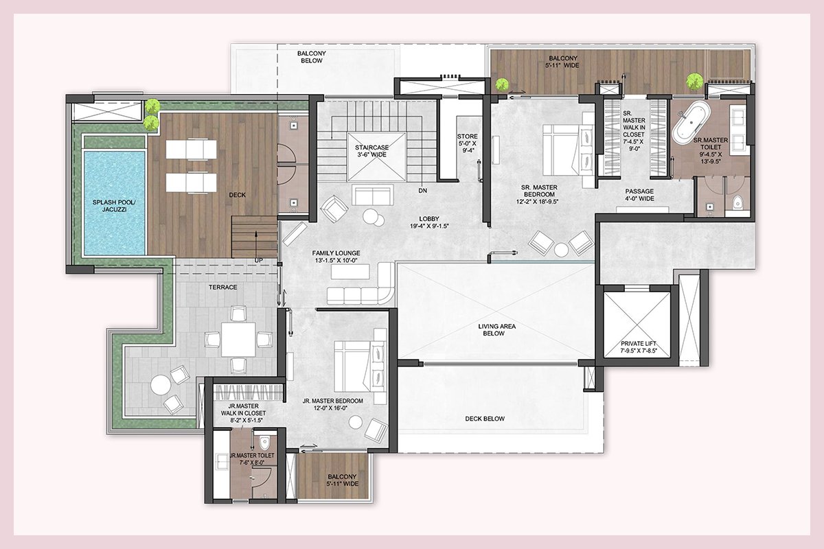 Silverglades The Legacy 4 BHK Penthouse (Unit L2) floor plan
