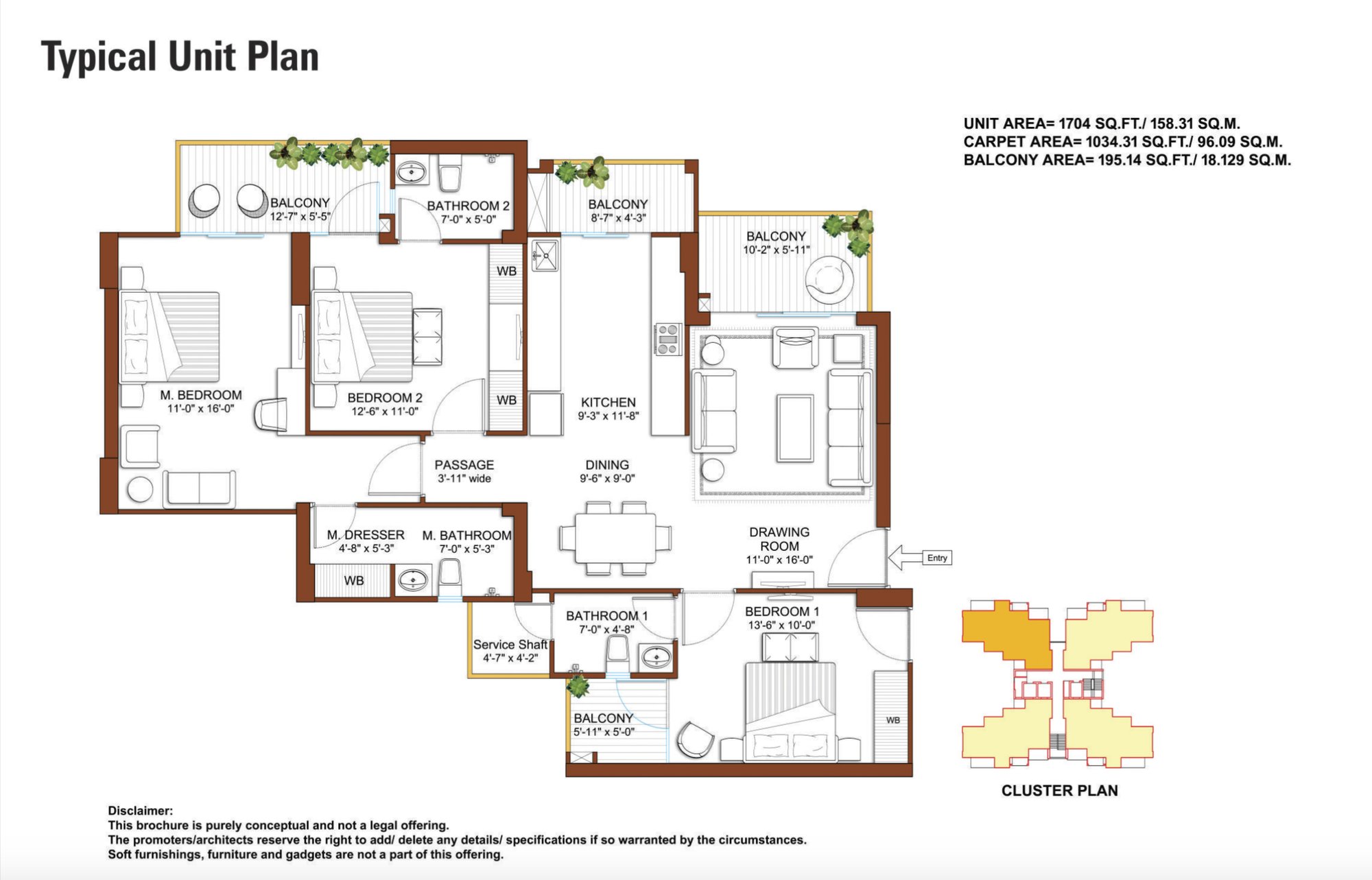 Tulip Yellow 3 BHK - super floor plan