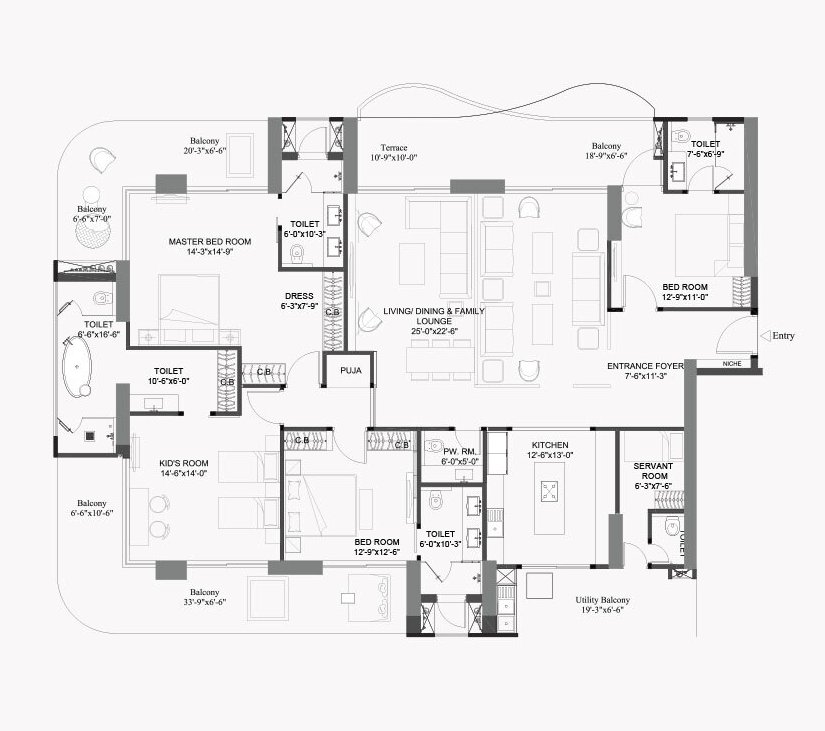 Unity Group The Amaryllis 4 Bedroom - carpet, 806 sq ft balcony floor plan