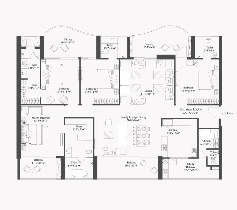 Unity Group The Amaryllis 4 Bedroom - carpet, 557 sq ft balcony floor plan