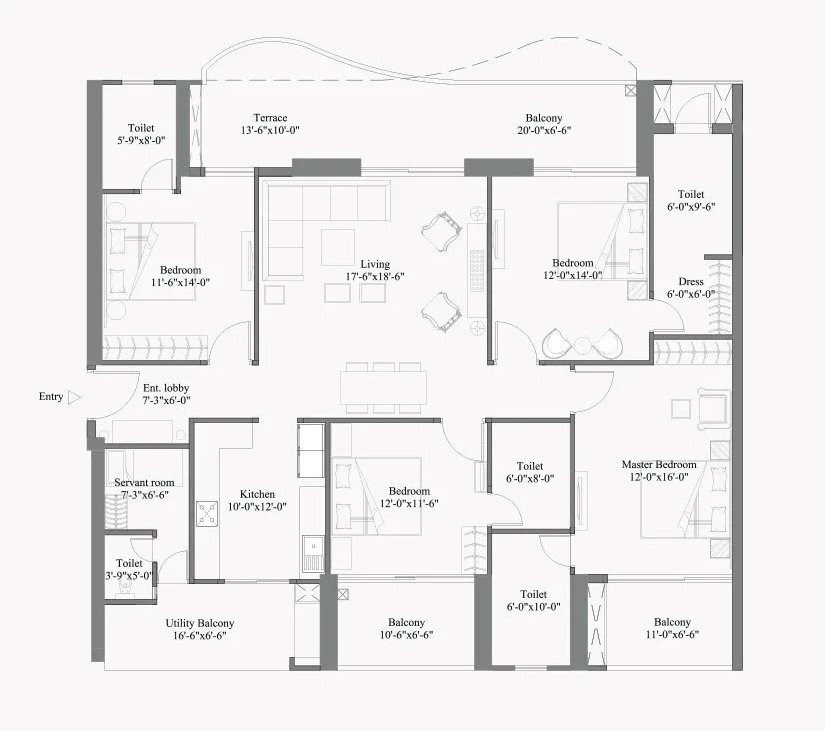 Unity Group The Amaryllis 4 Bedroom - carpet, 452 sq ft balcony floor plan