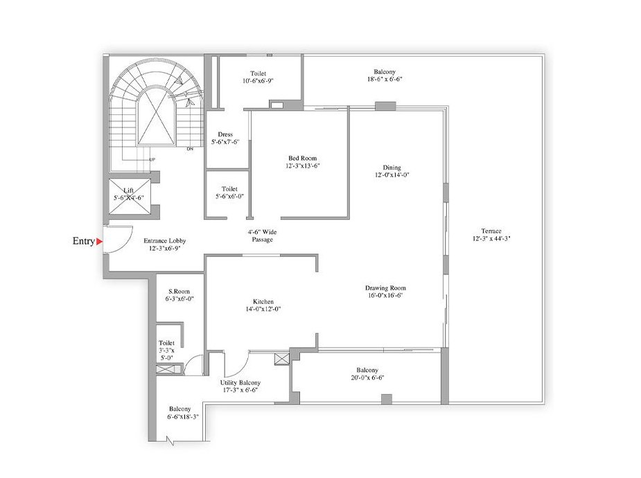 Unity Group The Amaryllis Sky Villa Type 1 - level 2: carpet, 347 sq ft balcony floor plan