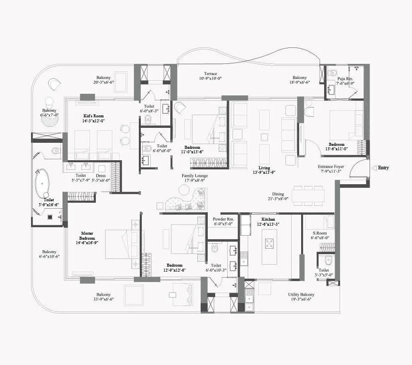 Unity Group The Amaryllis 5 Bedroom - carpet, 806 sq ft balcony floor plan