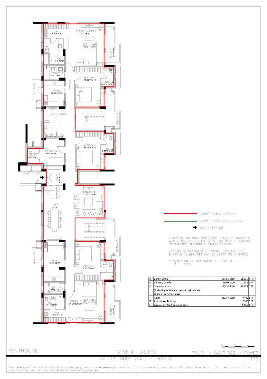 Vatika The Seven Lamps Penthouse floor plan